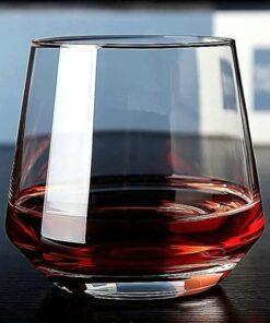 Italian Premium 370ML Aqua Crystal Clear Whiskey Glasses Set of 2 | Sturdy Scotch - Wine Glasses | Imported Tumbler for Whisky, Bourbon, Juice, Cocktail